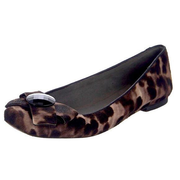 Stuart Weitzman Ponyhair Animal Print Flats With Bow Size 6.5 - Picture 15 of 15